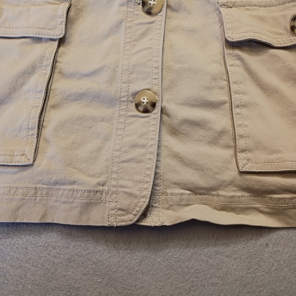 Appleseed's Long Sleeve Button Down Blazer Size Petite Medium‎ Pink Floral Khaki - Picture 11 of 14